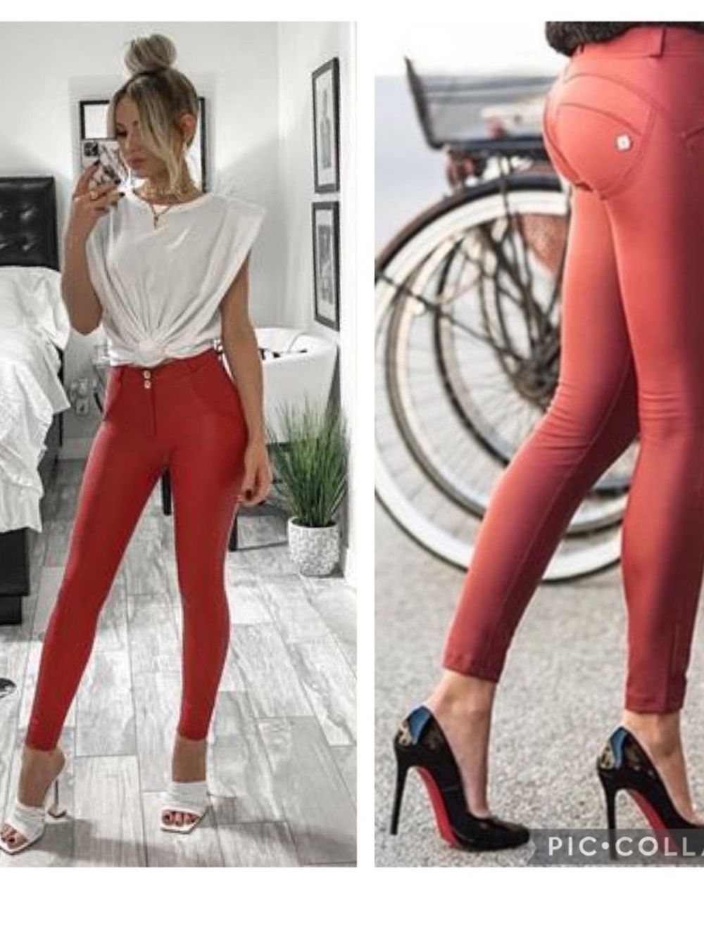 NWT FREDDY Faux Leather WR.UP® Regular-Rise Pants 4